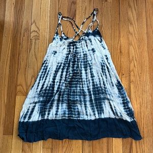 Tie-dye blue cover up dress